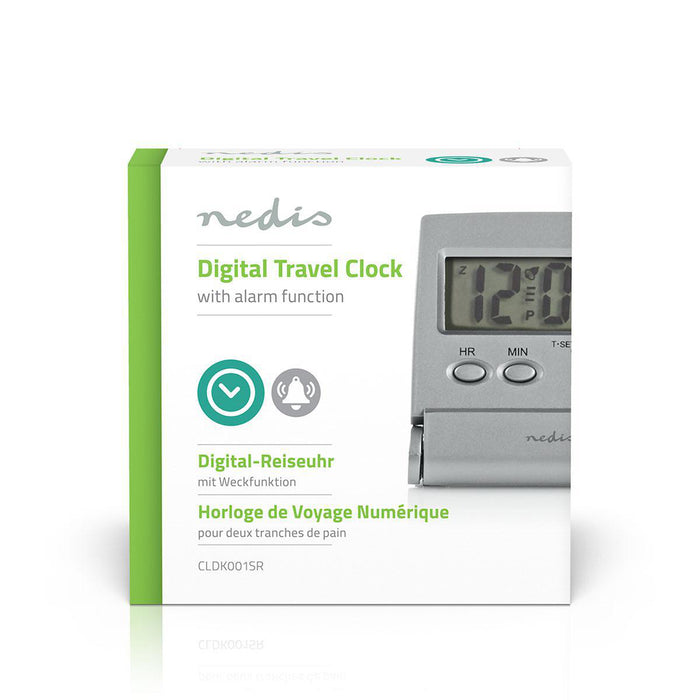 Nedis Digital Desk Alarm Clock - Backlight LCD Display, 1.7 cm, Backlight, Yes - Silver
