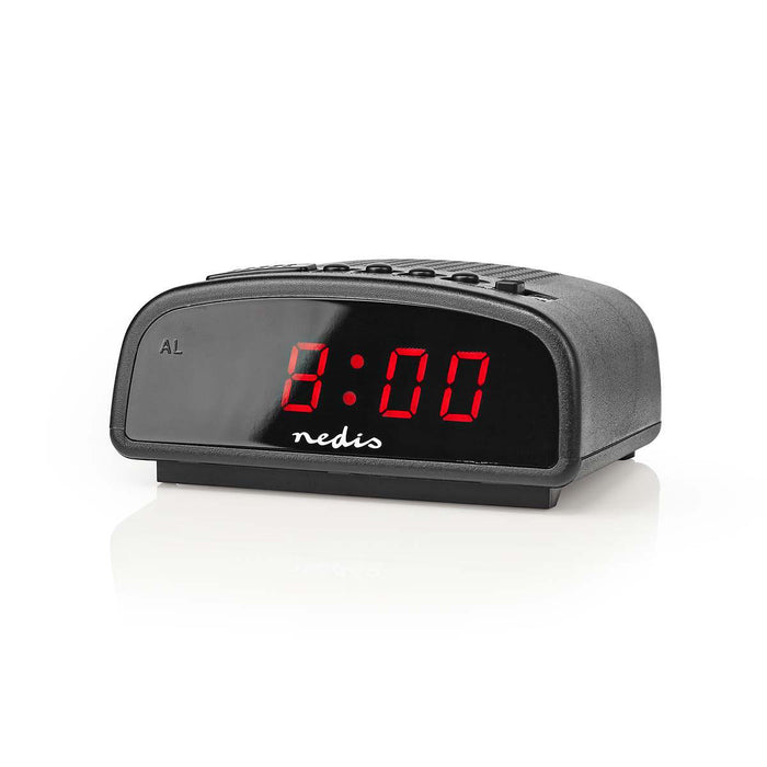 Nedis Digital Desk Alarm Clock - LED Display, Snooze function, No, No - Black
