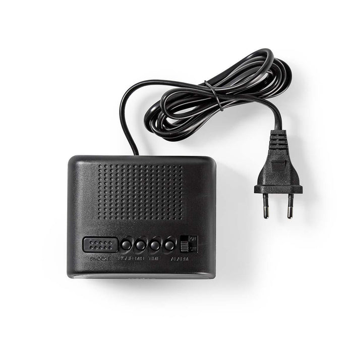 Nedis Digital Desk Alarm Clock - LED Display, Snooze function, No, No - Black