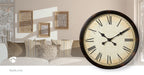 Nedis Wall Clock - Diameter: 500 mm - Plastic - Beige / Black, 