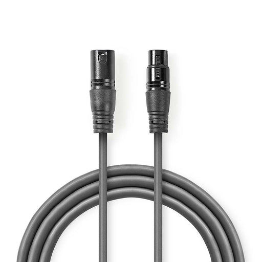 Nedis Balanced Audio Cable - XLR 3-Pin Male, XLR 3-Pin Female, Nickel Plated, Dark Grey - Gift Box