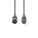 Nedis Balanced Audio Cable - XLR 3-Pin Male, XLR 3-Pin Female, Nickel Plated, Dark Grey - Carton Sleeve