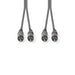 Nedis Stereo Audio Cable - 2x RCA Male, 2x RCA Male, Nickel Plated, Dark Grey - Carton Sleeve