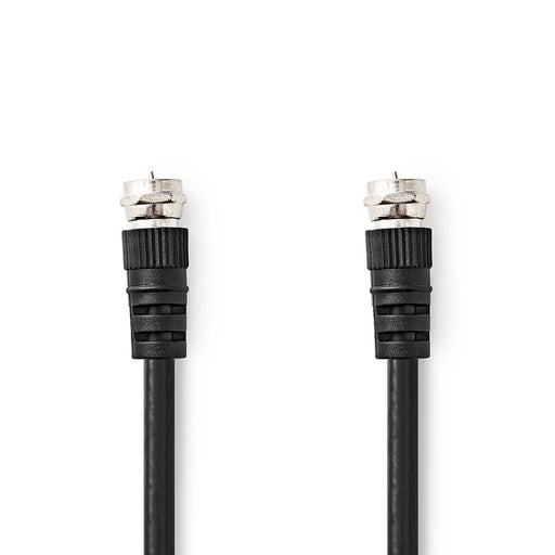 Nedis Satellite & Antenna Cable - F Male, F Male, Nickel Plated, Black - Label