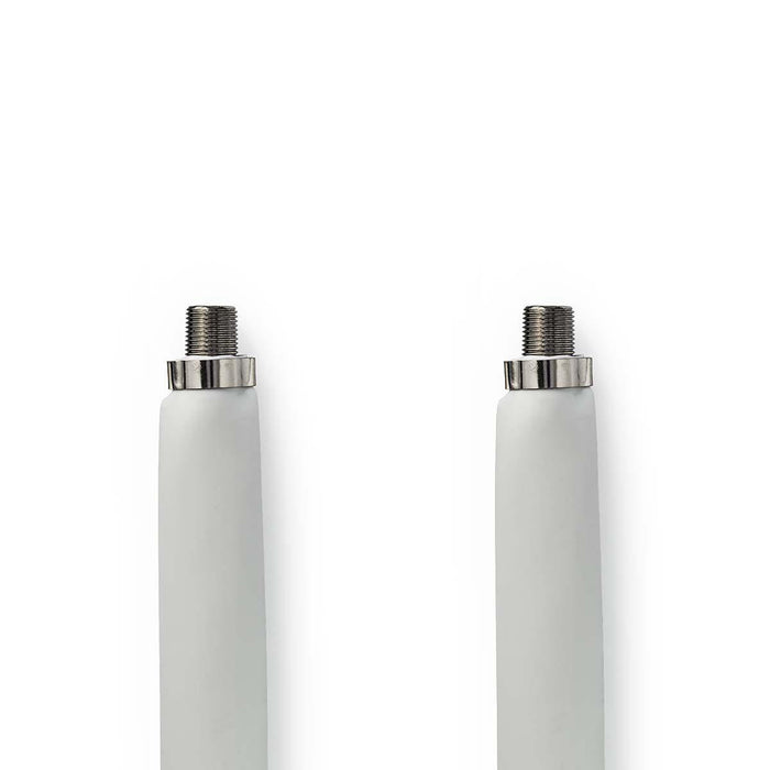 Nedis Satellite & Antenna Cable - F Female, F Female, Nickel Plated, White - Polybag