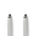 Nedis Satellite & Antenna Cable - F Female, F Female, Nickel Plated, White - Polybag