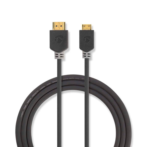 Nedis High Speed HDMI Cable with Ethernet - HDMI Connector, HDMI Mini Connector, 4K@60Hz, Anthracite - Window Box