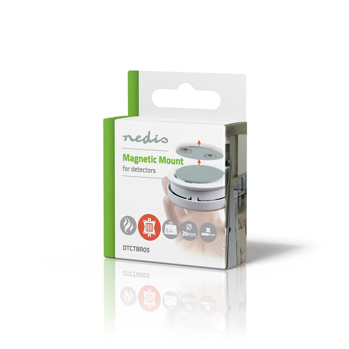 Nedis Magnetic Detector Mount - Diameter: 39.4 mm, Adhesive Tape, Metal / Adhesive Tape, Number of Products in Package: 1 - Metal