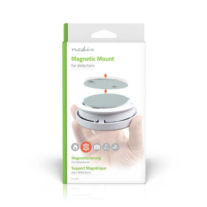 Nedis Magnetic Detector Mount - Diameter: 70 mm, Adhesive Tape, Metal, Number of Products in Package: 1 - Grey