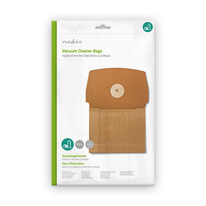 Nedis Vacuum Cleaner Bag - 10 pcs, Paper, Most sold for: Electrolux, Most sold for: Electrolux - Brown