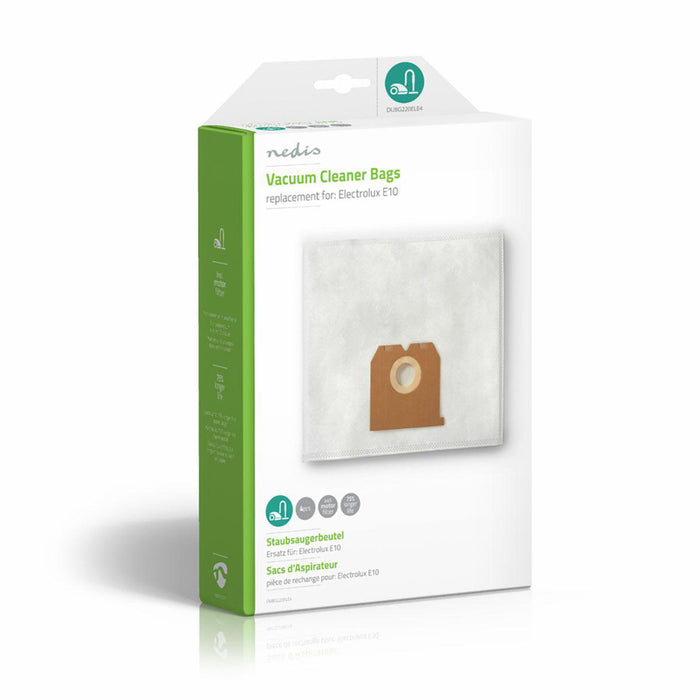 Nedis Vacuum Cleaner Bag - 4 pcs, Synthetic, Most sold for: Electrolux, Most sold for: Electrolux - White