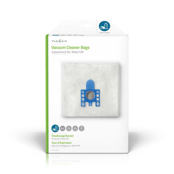 Nedis Vacuum Cleaner Bag - 4 pcs, Synthetic, Most sold for: Miele, Most sold for: Miele - White