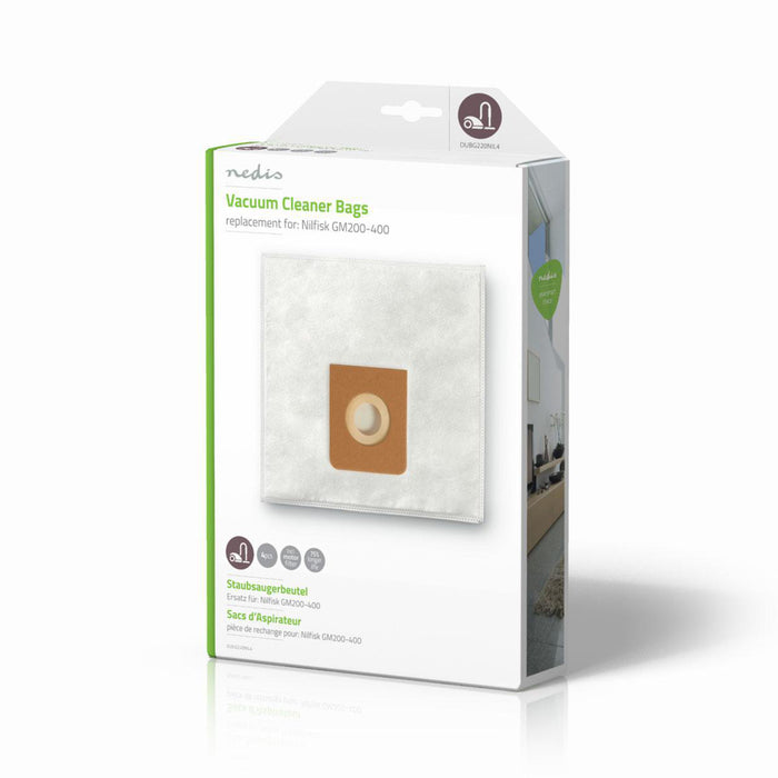 Nedis Vacuum Cleaner Bag - 4 pcs, Synthetic, Most sold for: Nilfisk, Most sold for: Nilfisk - White