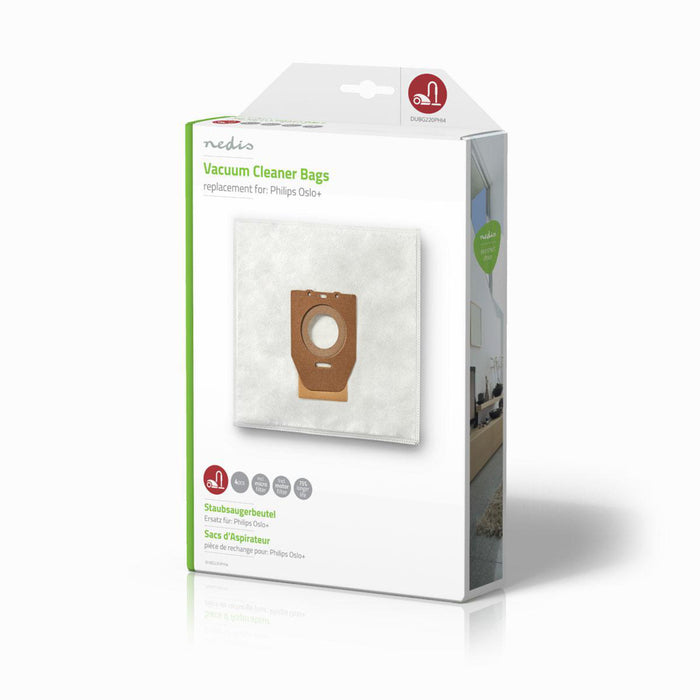 Nedis Vacuum Cleaner Bag - 4 pcs, Synthetic, Most sold for: Philips, Most sold for: Philips - White