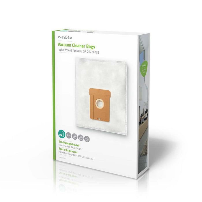 Nedis Vacuum Cleaner Bag - 4 pcs, Synthetic, Most sold for: AEG, Most sold for: AEG - White