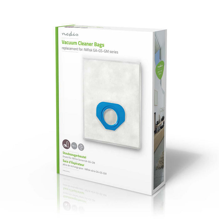 Nedis Vacuum Cleaner Bag - 4 pcs, Synthetic, Most sold for: Nilfisk, Most sold for: Nilfisk - White