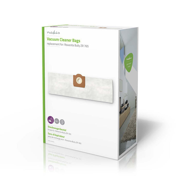 Nedis Vacuum Cleaner Bag - 4 pcs, Synthetic, Most sold for: Rowenta Bully ZR 765, Most sold for: Rowenta Bully ZR 765 - White