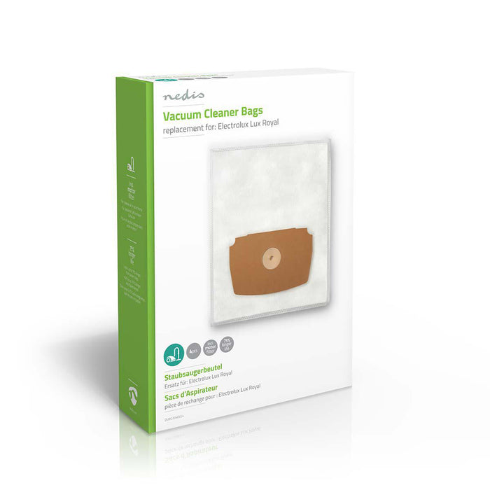 Nedis Vacuum Cleaner Bag - 4 pcs, Synthetic, Most sold for: Electrolux, Most sold for: Electrolux - White