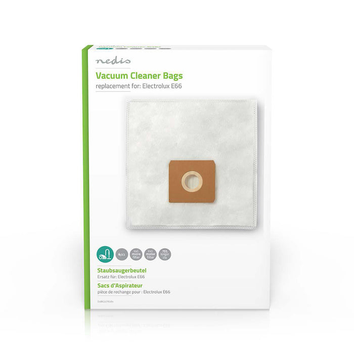 Nedis Vacuum Cleaner Bag - 4 pcs, Synthetic, Most sold for: Electrolux, Most sold for: Electrolux - White