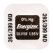 Energizer Silver-Oxide Battery SR57 - 1.55 V DC, 51 mAh, 1-Pack, Watch - Silver