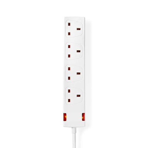 Nedis Extension Socket - Type G, 4-Way, 1.50 m, H05VV-F 3G1.5mm² - White