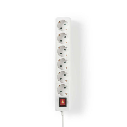 Nedis Extension Socket - Type F (CEE 7/7), 6-Way, 1.50 m, On/Off switch - White