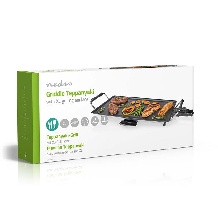 Nedis Teppanyaki Table Grill - Baking surface ( l x w ): 47.5 x 26.5 cm - 5 Heat Settings, 