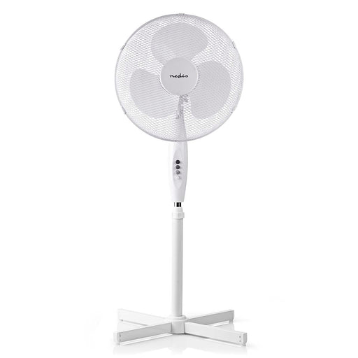 Nedis Stand Fan - Diameter: 400 mm, 3-Speed, Oscillation, Adjustable height - White