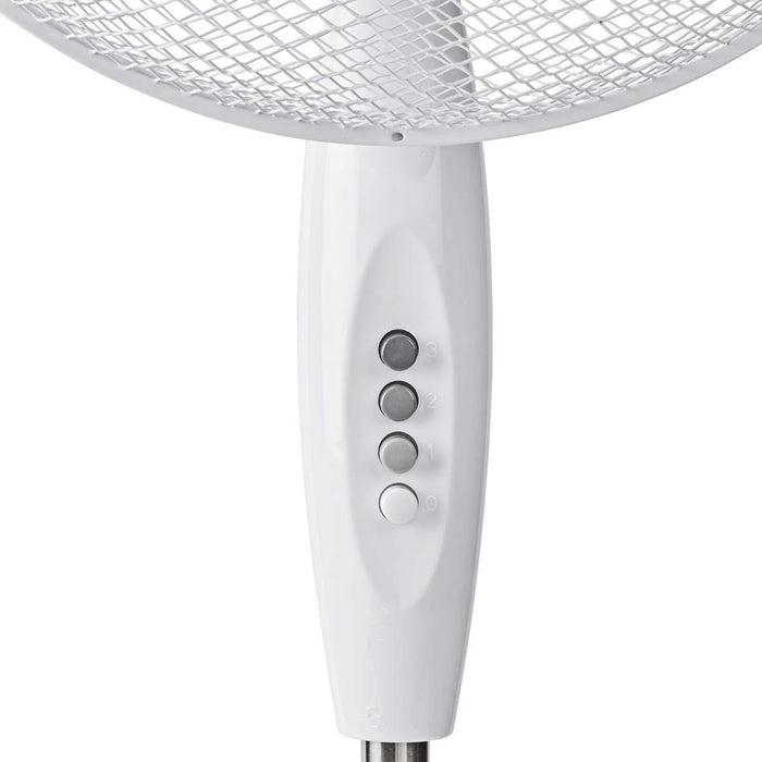 Nedis Stand Fan - Diameter: 400 mm, 3-Speed, Oscillation, Adjustable height - White