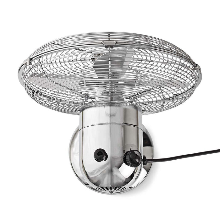 Nedis Table Fan - Mains Powered, Diameter: 300 mm, 35 W, 3-Speed - Chrome