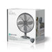 Nedis Table Fan - Mains Powered, Diameter: 300 mm, 35 W, 3-Speed - Chrome