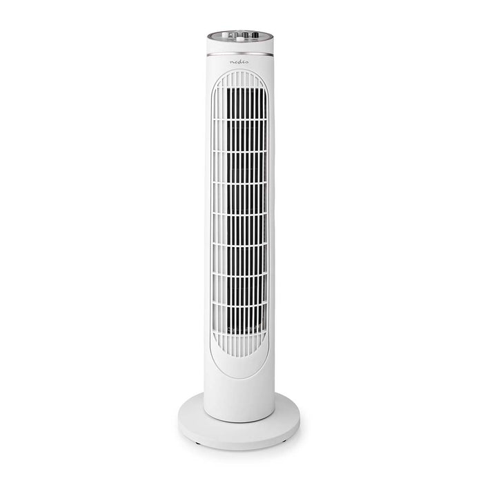 Nedis Tower Fan - 3-Speed, Oscillation, 45 W, Shut-off timer - White