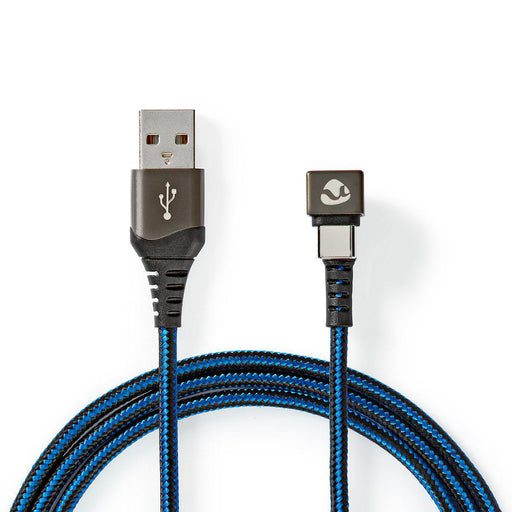 Nedis USB Cable - USB 2.0, USB-A Male, USB-C Male, Black / Blue - Cover Window Box