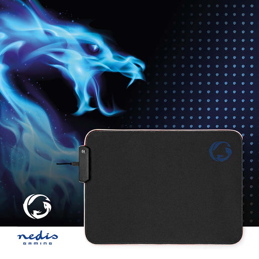 Nedis Gaming Mouse Pad - Microfiber / Rubber - Black, 