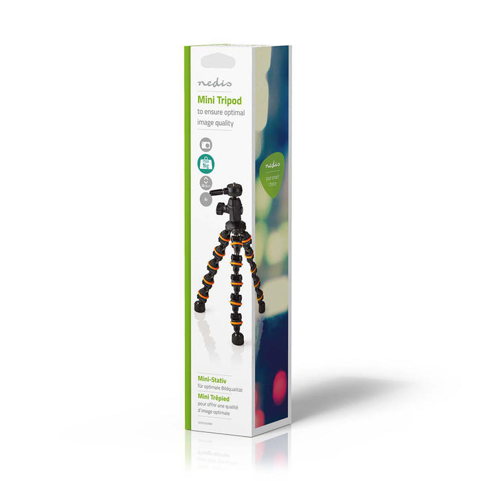 Nedis Gorilla Tripod - Maximum load capacity: 1.0 kg, 26.0 cm, 6 Segments, ABS / Plastic - Black / Orange