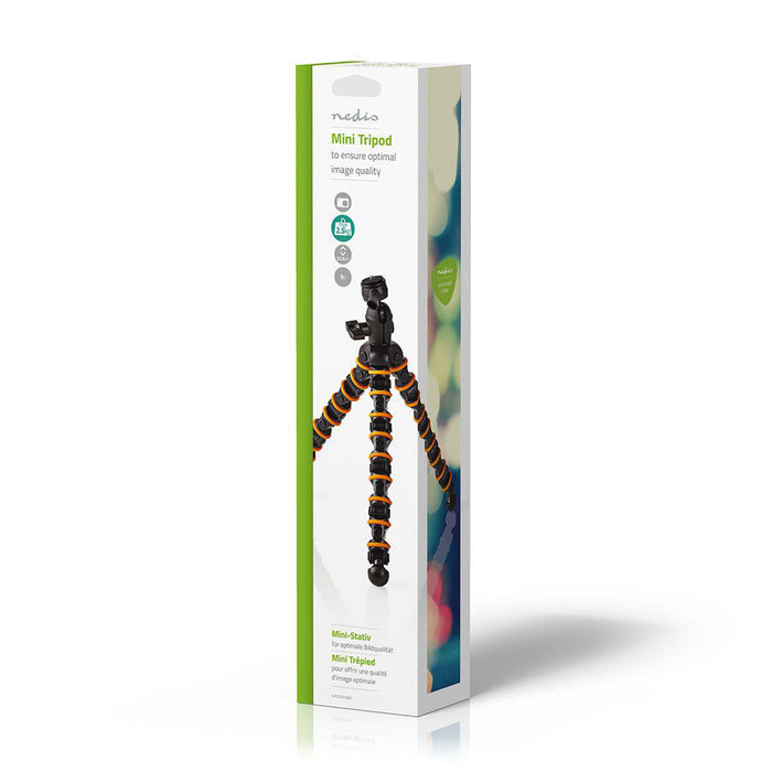 Nedis Gorilla Tripod - Maximum load capacity: 2.5 kg, 30.0 cm, 9 Segments, ABS / Plastic - Black / Orange