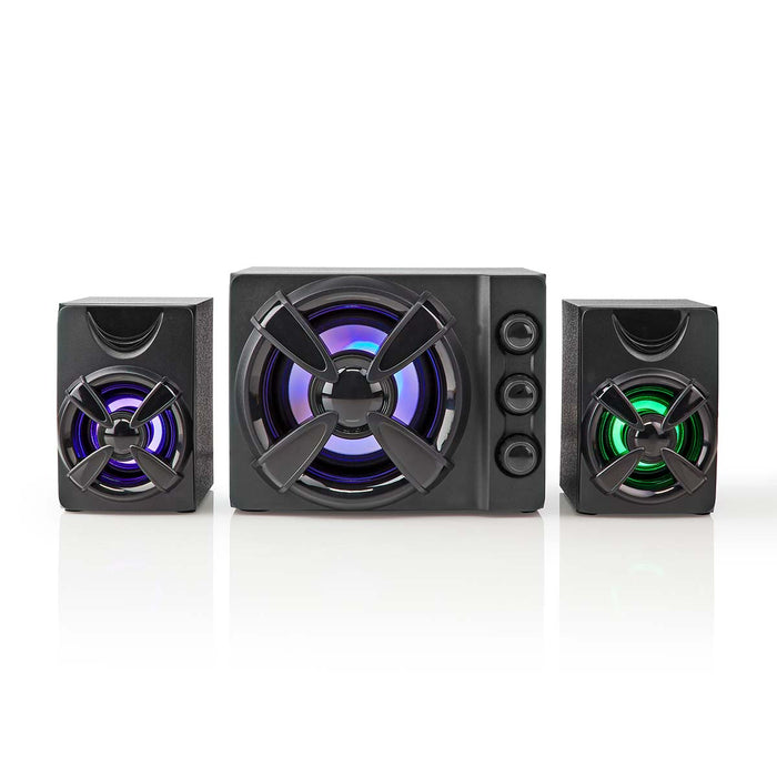 Nedis Gaming Speaker - Speaker channels: 2.1, USB Powered, 3.5 mm Male, LED - Volume control