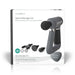 Nedis Sports Massage Gun - Battery Powered, Built-In Lithium-Ion, Rechargeable, USB-Cable - Grey