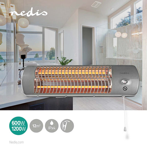 Nedis Bathroom Heater - 1200 W, 2 Heat Modes, X4, X4 - Grey
