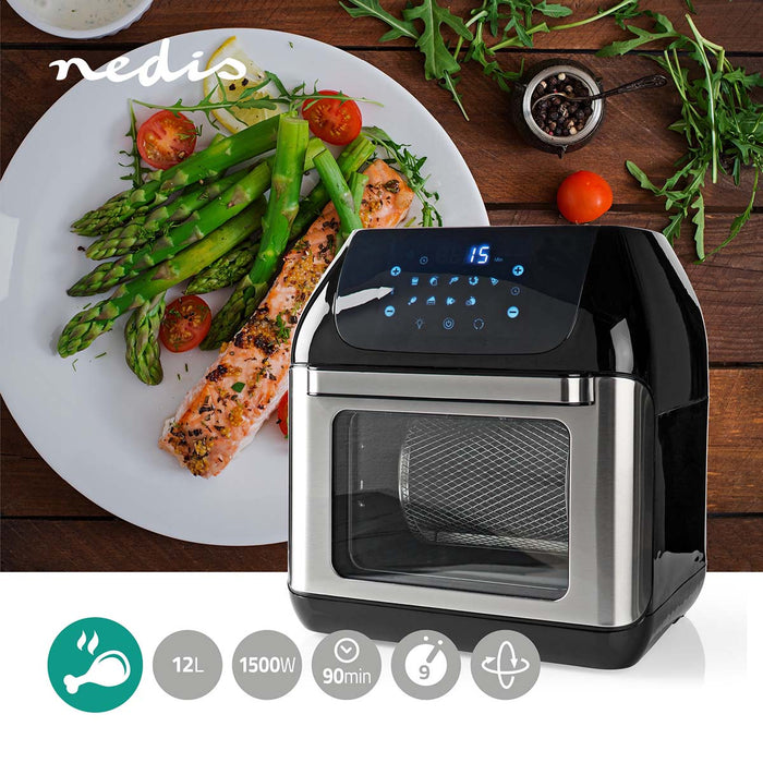 Nedis Hot Air Fryer - 12 l, Timer: 60 min, Digital, Digital - Black