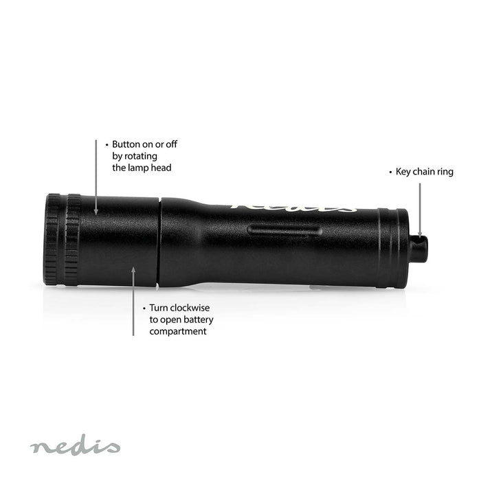 Nedis LED Torch - Battery Powered, 1.5 V DC, 3 W, Light range: 35 m - Beam angle: 10 °