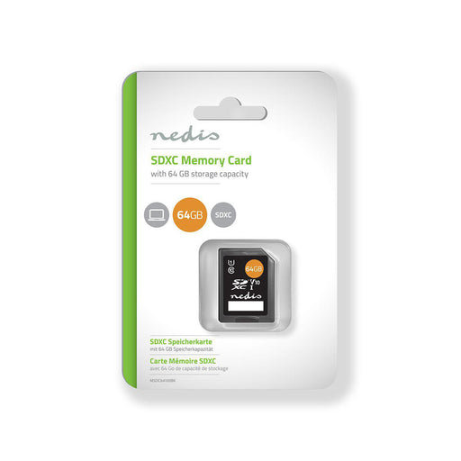 Nedis Memory Card - SDXC, 64 GB, Write speed: 80 MB/s, Read speed: 45 MB/s - UHS-I