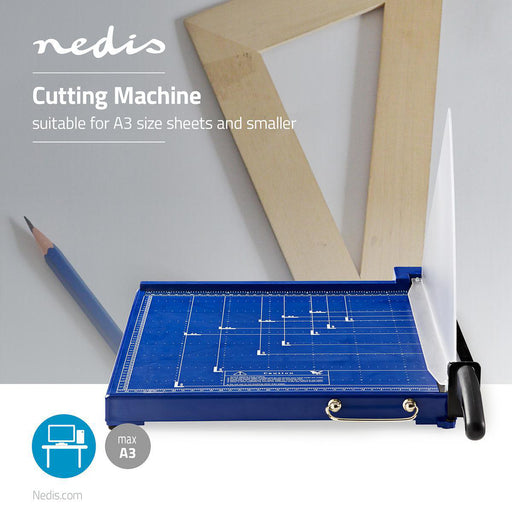Nedis Paper Cutting Machine - Max. cutting size: 297 x 420 mm, Type of knife: Metal, Metal, Metal - Black / Blue