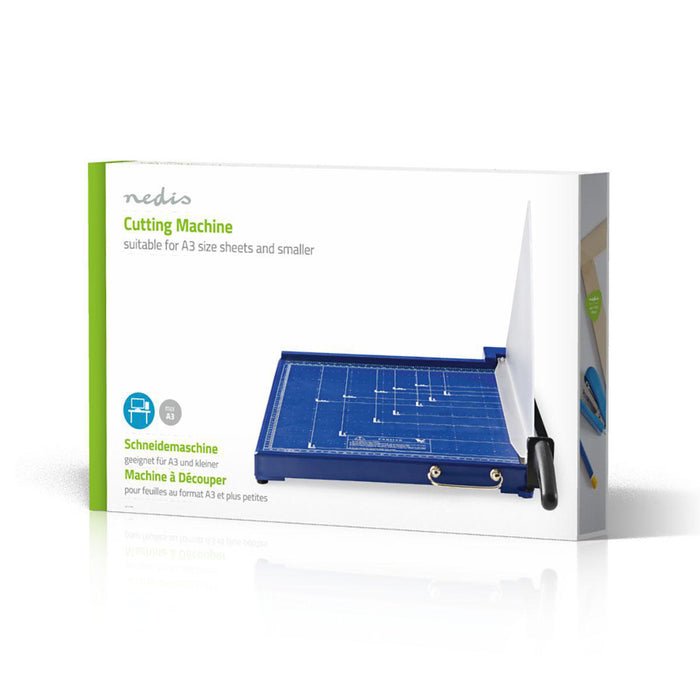 Nedis Paper Cutting Machine - Max. cutting size: 297 x 420 mm, Type of knife: Metal, Metal, Metal - Black / Blue
