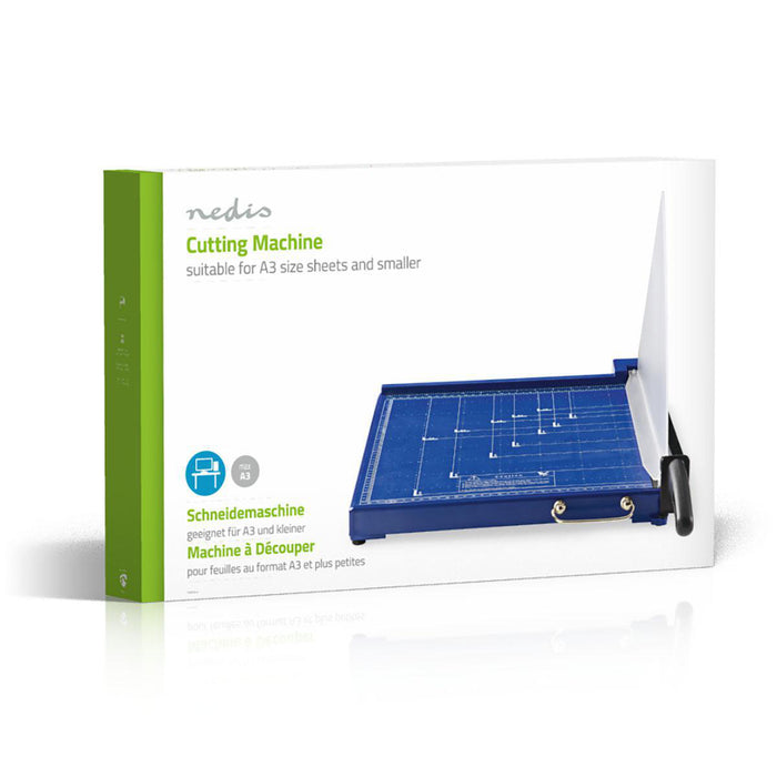 Nedis Paper Cutting Machine - Max. cutting size: 297 x 420 mm, Type of knife: Metal, Metal, Metal - Black / Blue