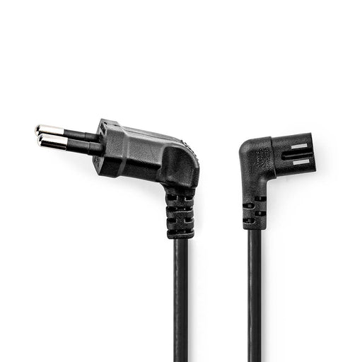 Nedis Power Cable - Euro Male, IE320-C7, Angled, Black - Box