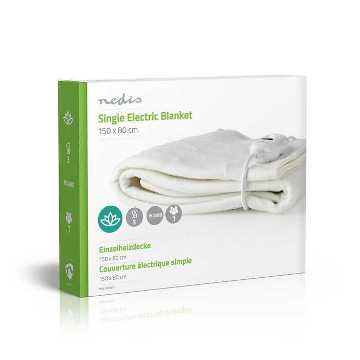 Nedis Electric Blanket - Underblanket, 1 Person, 150 x 80 cm, Overheating protection - Polyester