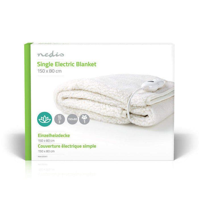 Nedis Electric Blanket - Underblanket, 1 Person, 150 x 80 cm, Overheating protection - Polyester / Synthetic