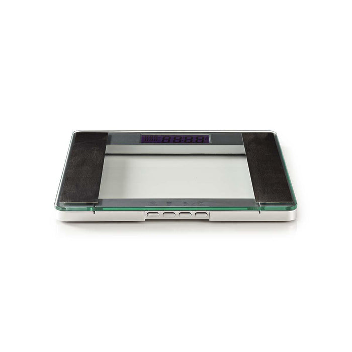 Nedis Personal Scale - Digital, Silver, Tempered Glass, Maximum weighing capacity: 180 kg - Body analysis