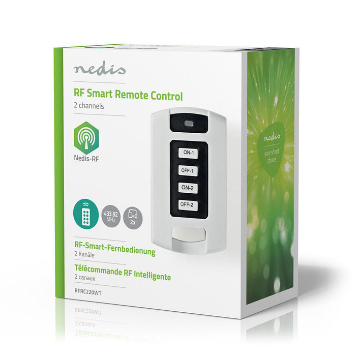 Nedis RF Smart Remote Control - 2 Channels - Programmable buttons, 